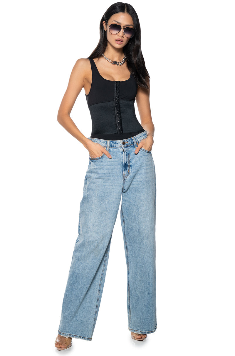 SNATCHED CORSET DETAIL SLEEVELESS BODYSUIT