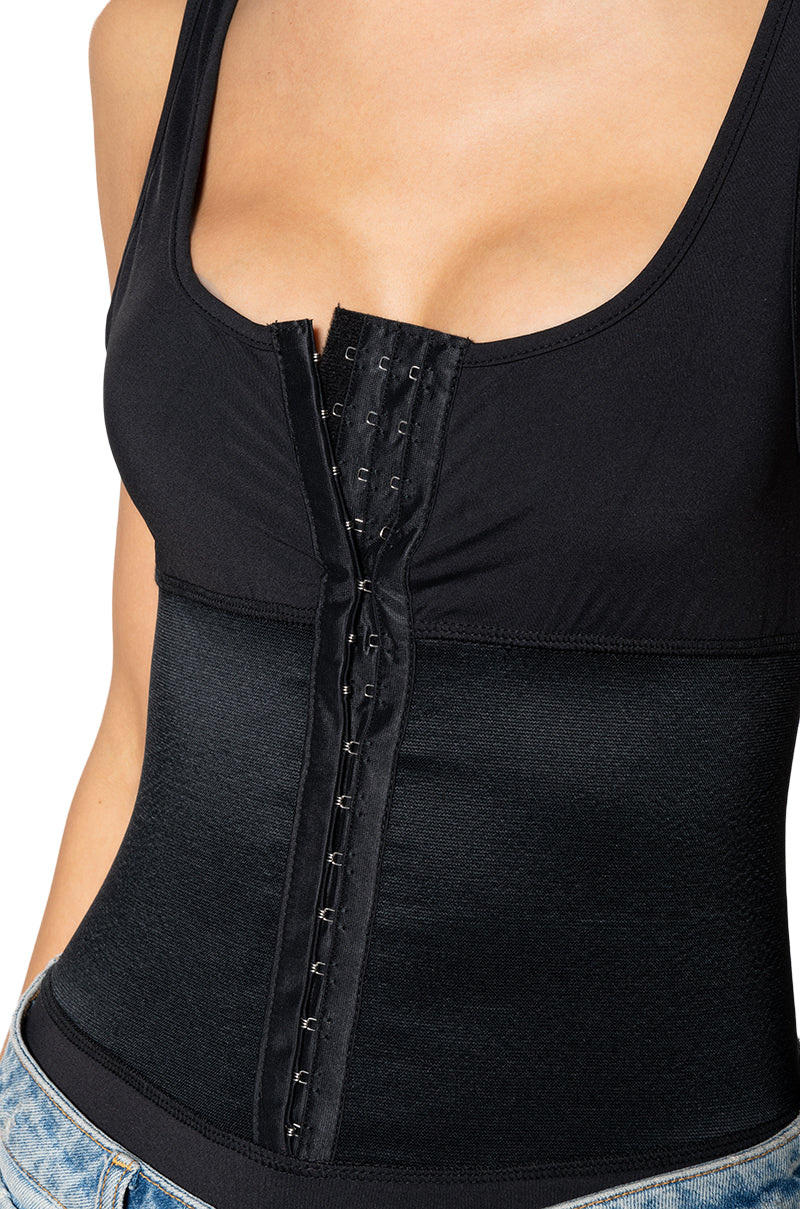 SNATCHED CORSET DETAIL SLEEVELESS BODYSUIT