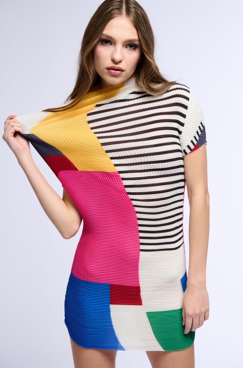 SO RETRO STRETCHY MINI DRESS