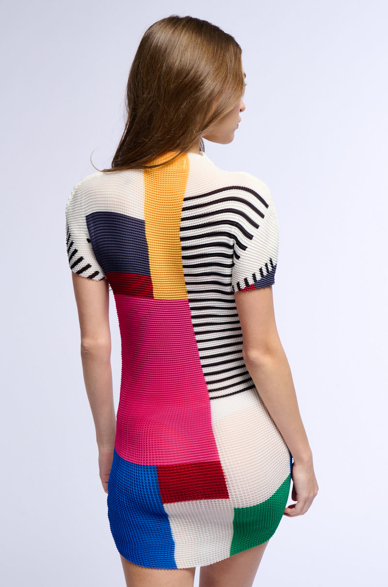 SO RETRO STRETCHY MINI DRESS