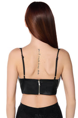 SPEAK MY TRUTH RHINESTONE BRALETTE TOP IN BLACK