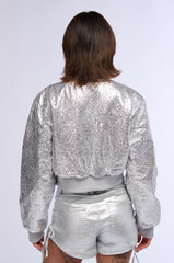 SPECIAL EDITION SILVER TEXTURED BOMBER