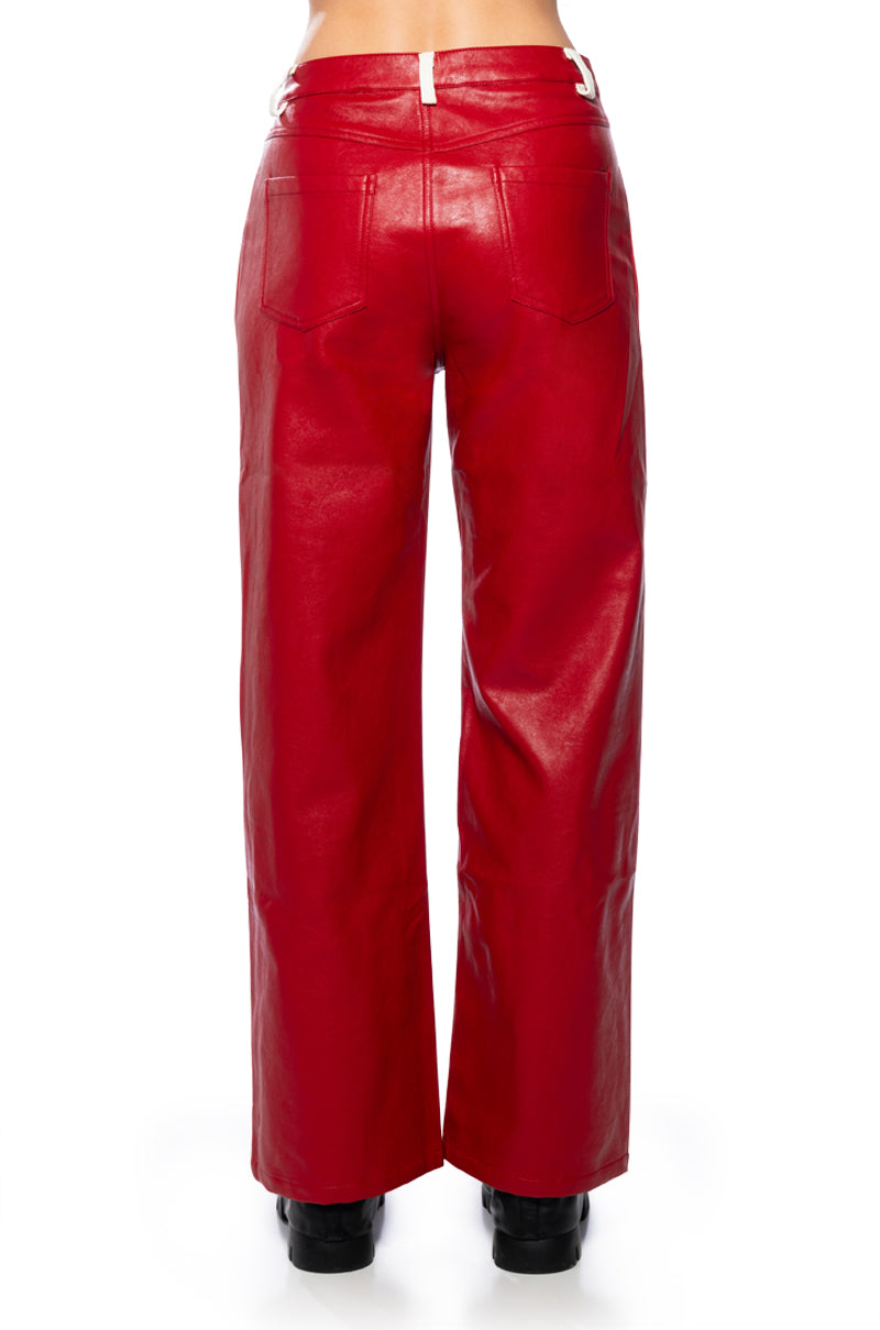 SPEED UP MOTOR FAUX LEATHER PANT