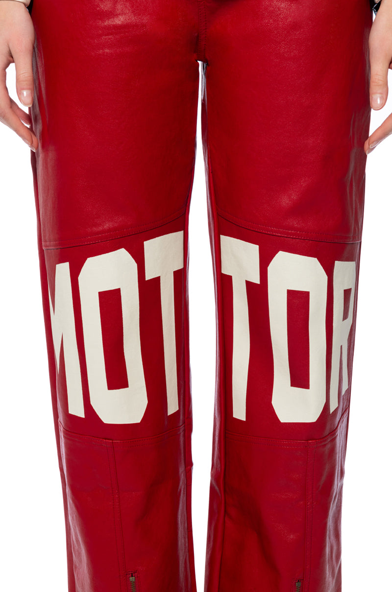 SPEED UP MOTOR FAUX LEATHER PANT