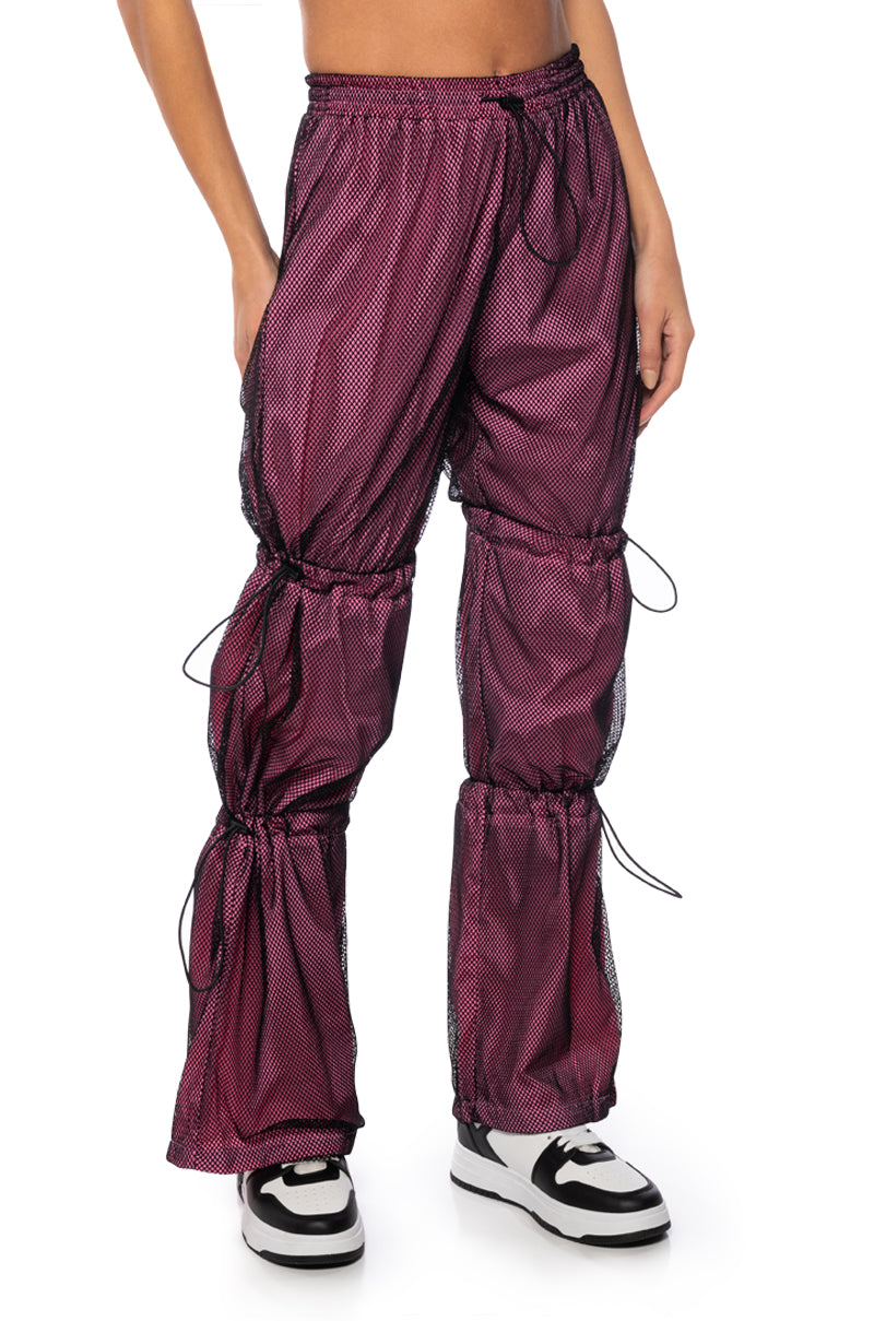 CAROLINE MESH DETAIL JOGGER IN PINK