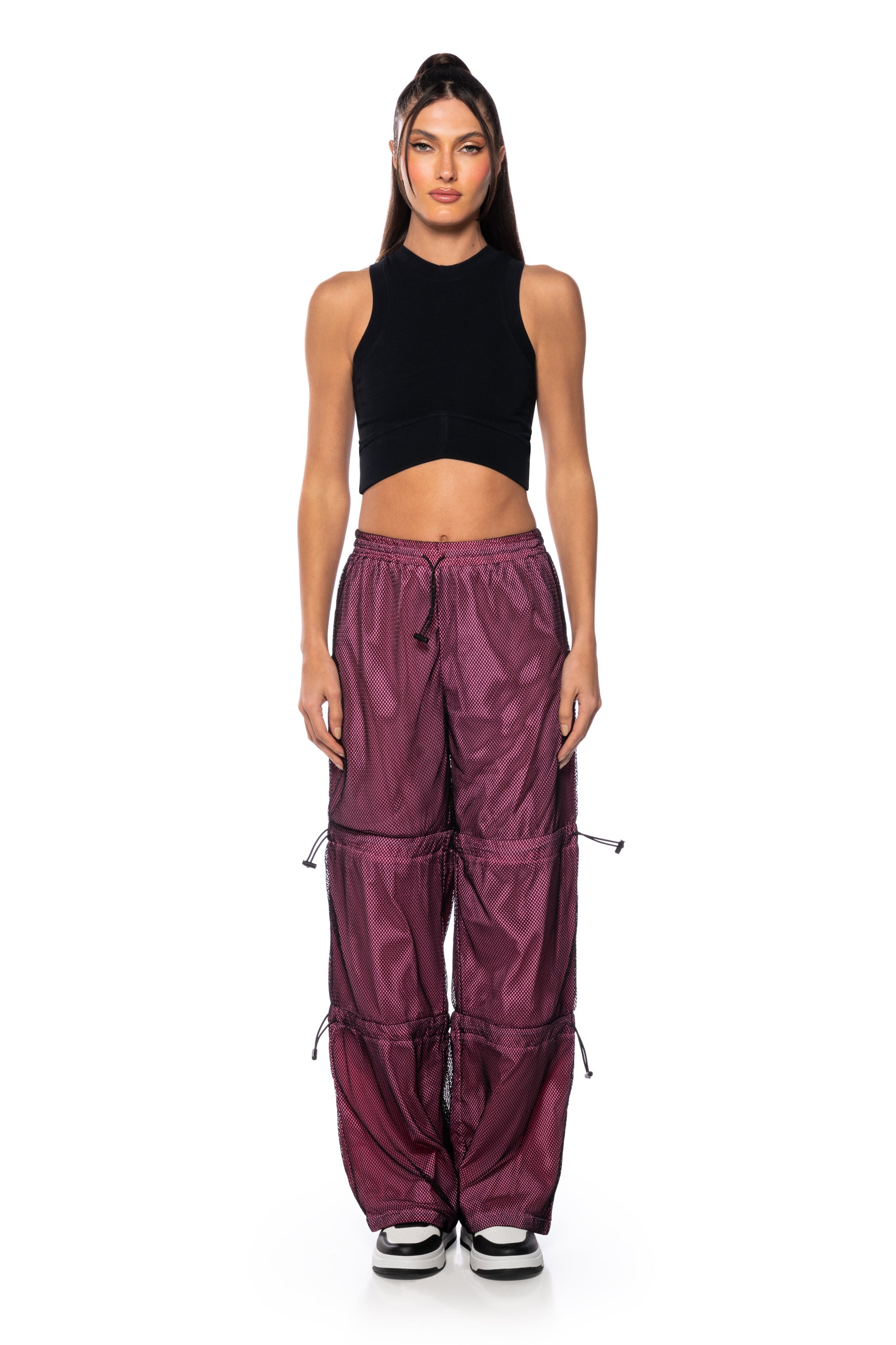 CAROLINE MESH DETAIL JOGGER IN PINK