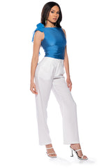 ARIANA FLOUNCED SLEEVELESS TOP