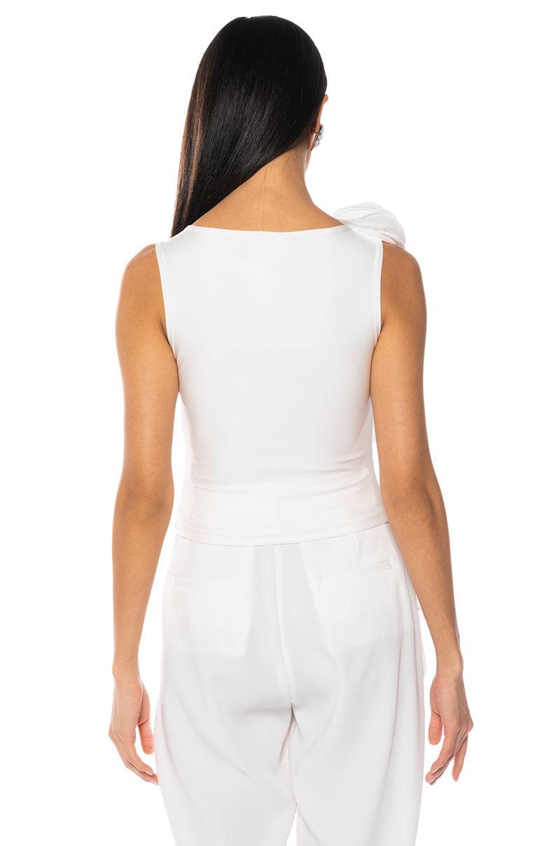 ARIANA FLOUNCED SLEEVELESS TOP