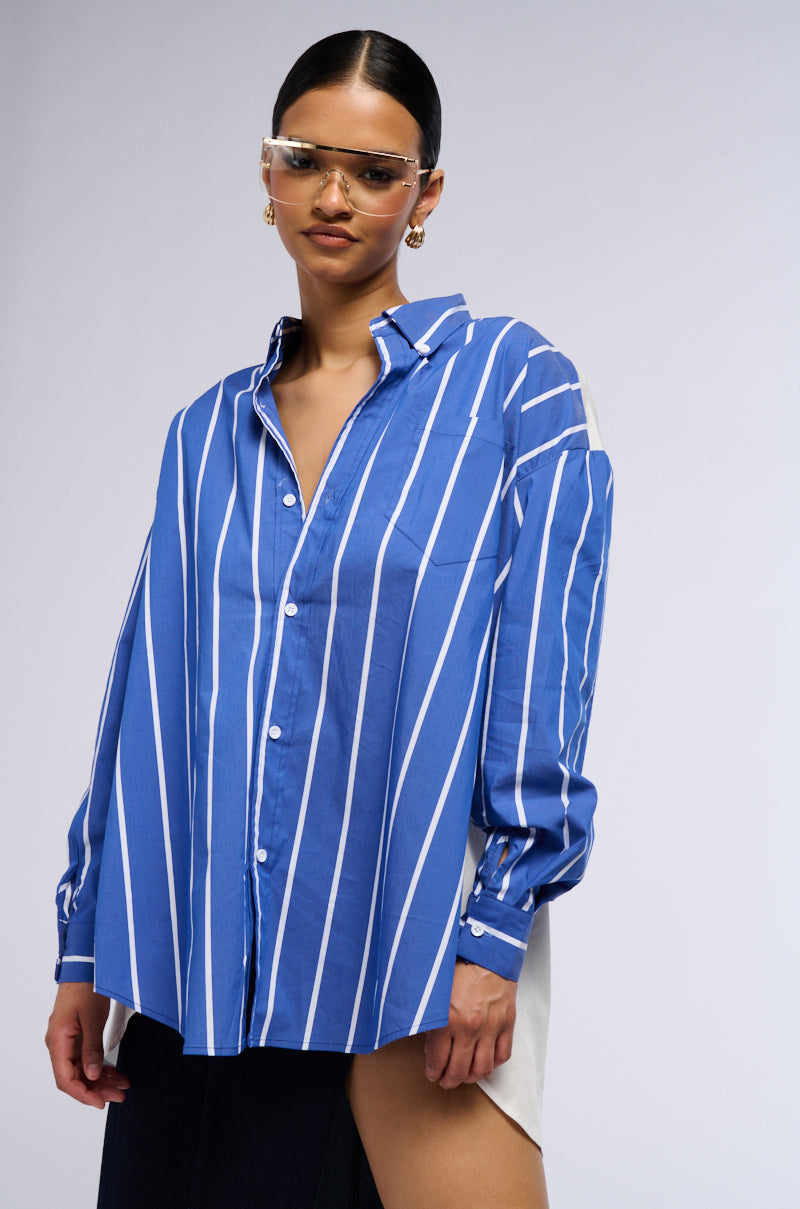 STOP & STARE REVERSIBLE BUTTON DOWN POPLIN SHIRT