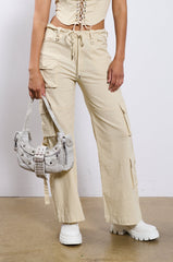 STRETCH LINEN CARGO PANT