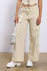 STRETCH LINEN CARGO PANT