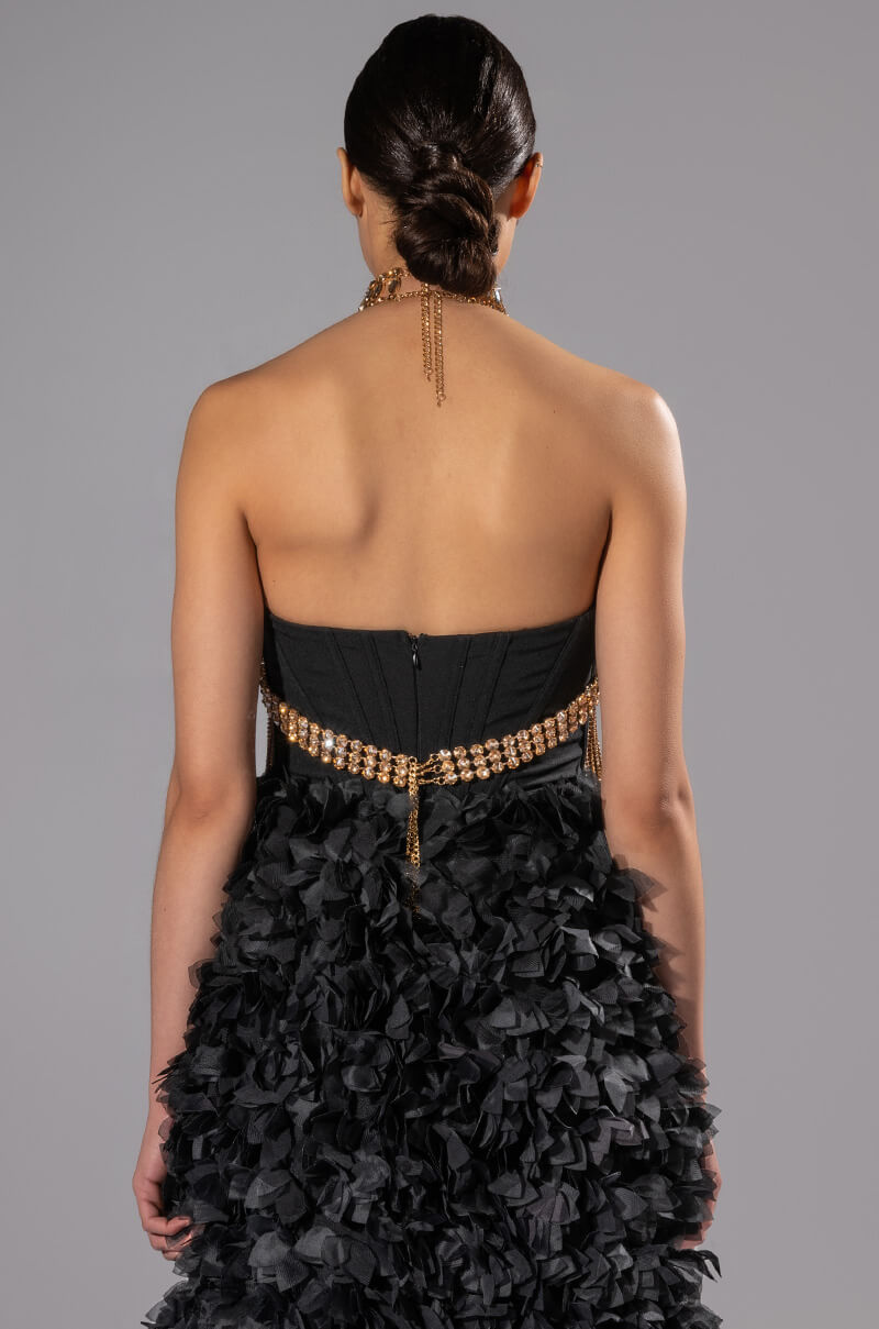 TAKING OVER RHINESTONE MOCK NECK LAYERING TOP