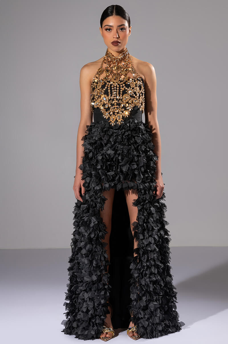 TAKING OVER RHINESTONE MOCK NECK LAYERING TOP