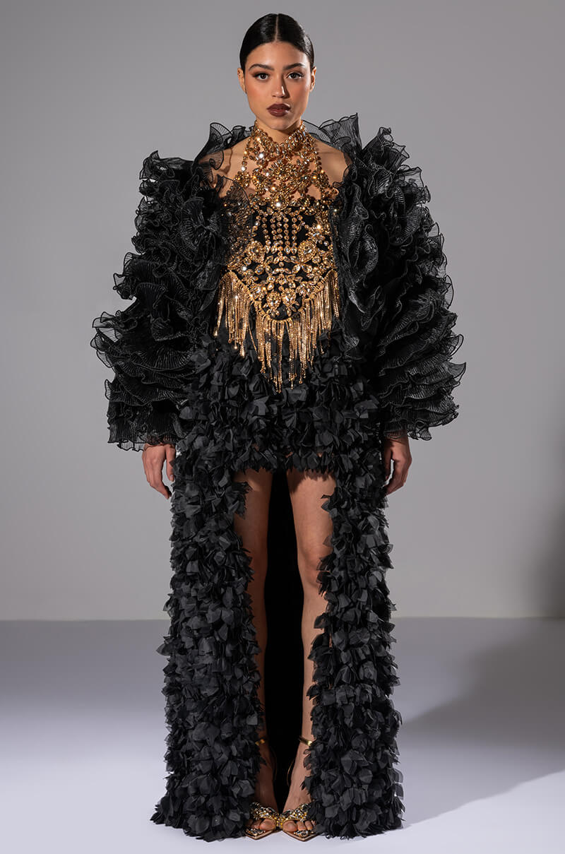 TAKING OVER RHINESTONE MOCK NECK LAYERING TOP