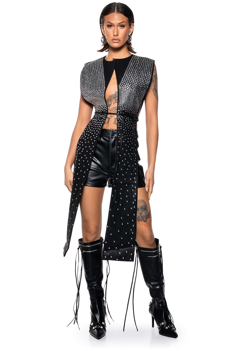 TALK TO ME STUD OPEN BACK VEST