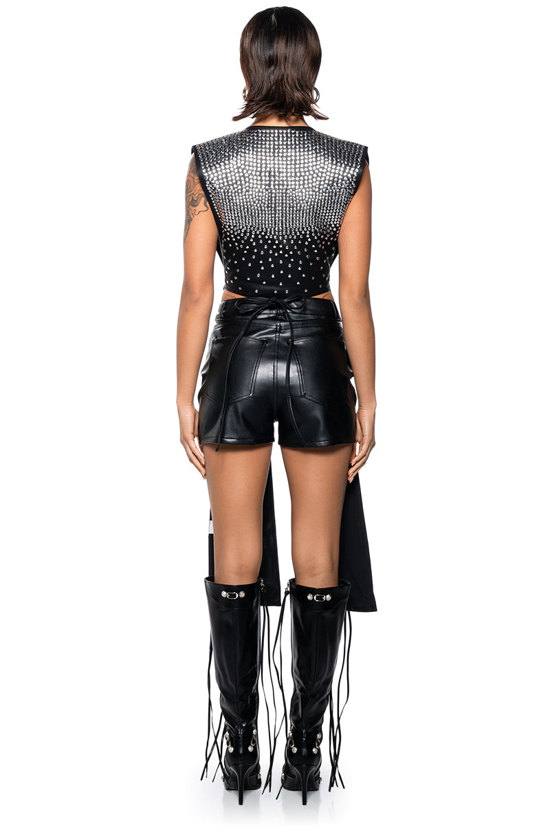 TALK TO ME STUD OPEN BACK VEST