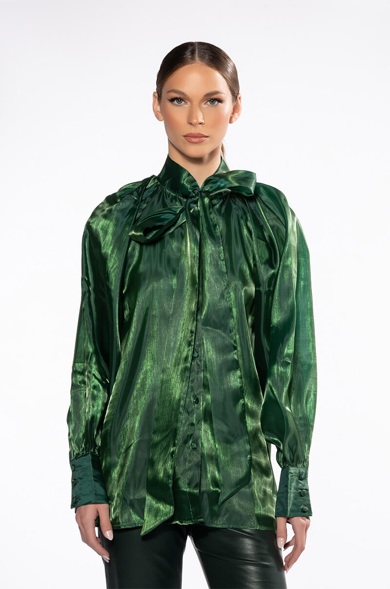 TALULLA TIE NECK LONG SLEEVE BLOUSE