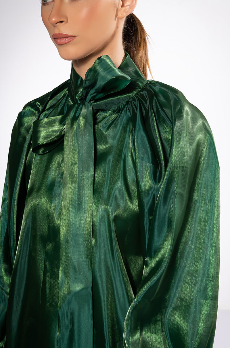 TALULLA TIE NECK LONG SLEEVE BLOUSE