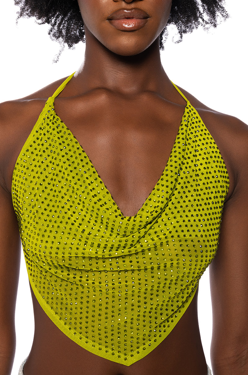 TAMERA RHINESTONE MESH TOP