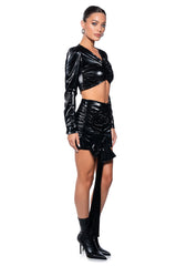TATIANA LIQUID VELVET MINI SKIRT