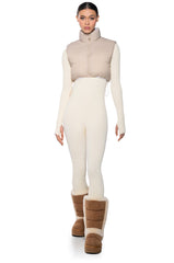 TAYLOR SAID CROP PUFFER VEST IN IVORY