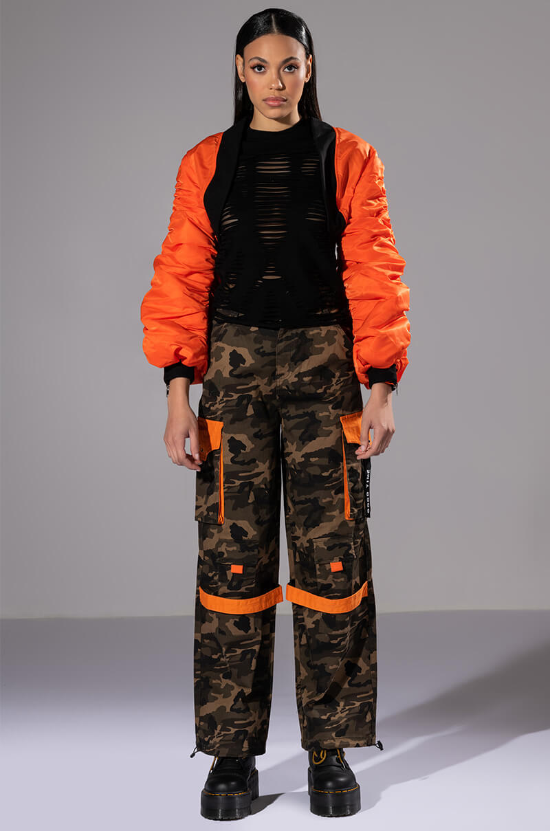 TELL EM DISTRESSED LAYERED LONG SLEEVE TOP