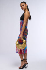 TELL ME SOMETHING I DON'T KNOW MESH MIDI DRESS