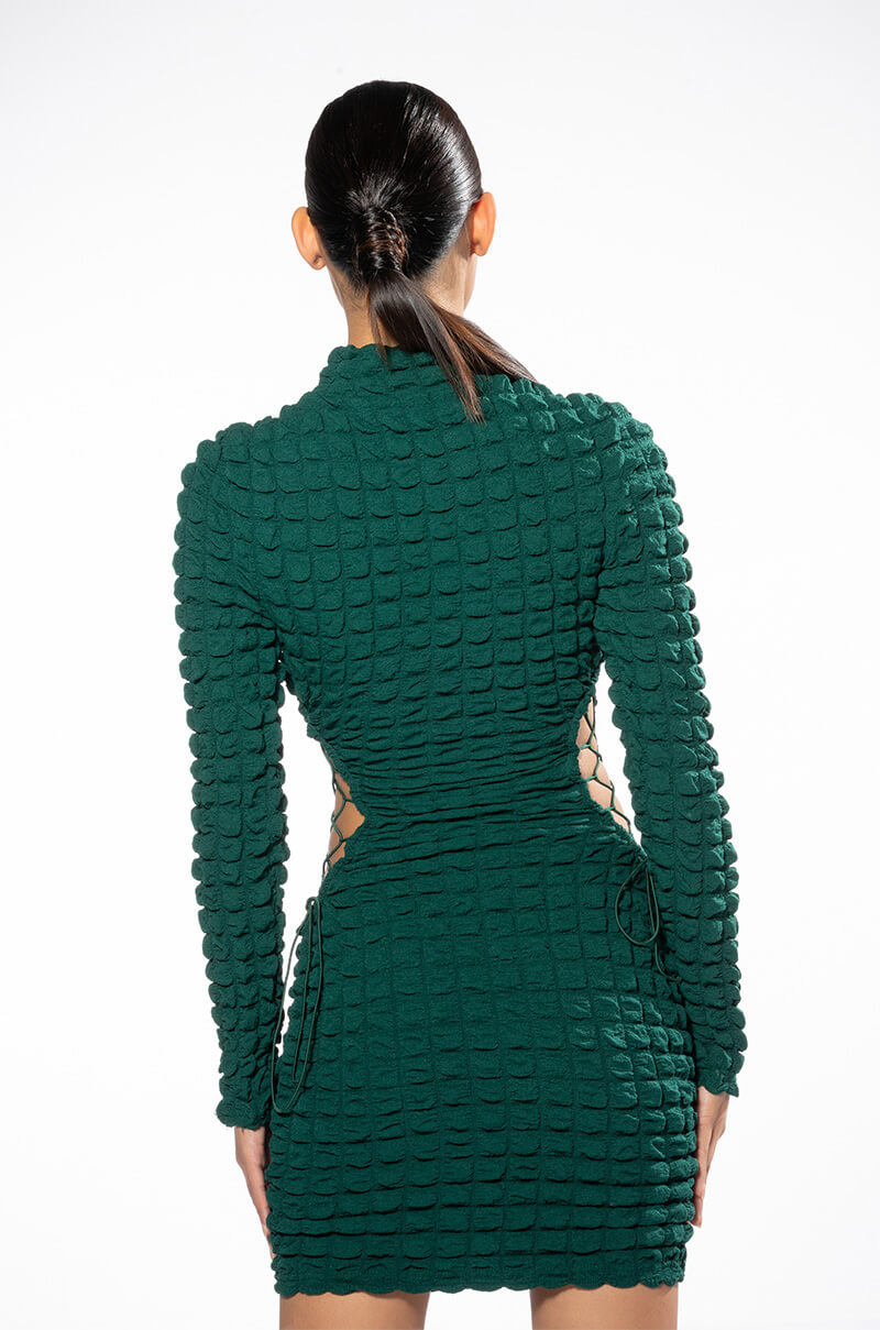 KAI TEXTURED DRESS WITH CUTOUT DETAILS