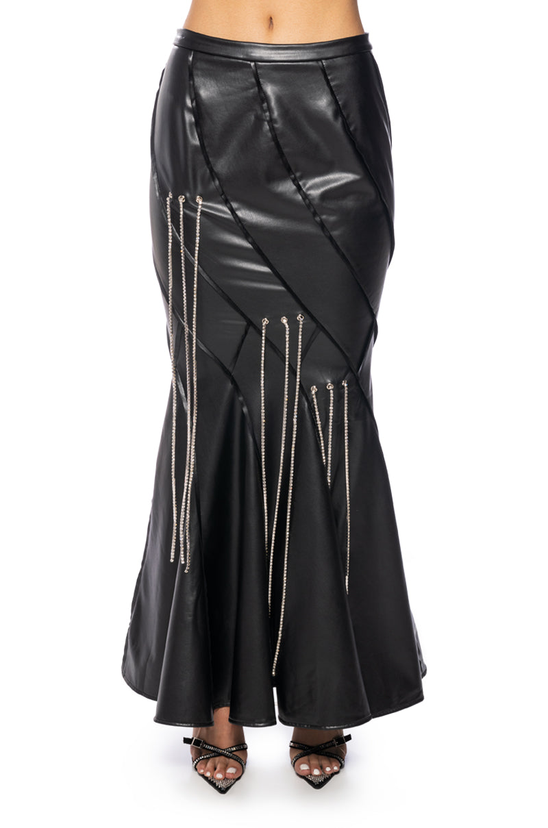 FRONT ROW EMBELLISHED MAXI SKIRT