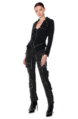 THE LYDIA ZIP UP DENIM JACKET TOP