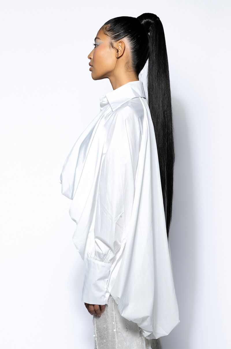 THE MUST HAVE BUBBLE POPLIN BLOUSE