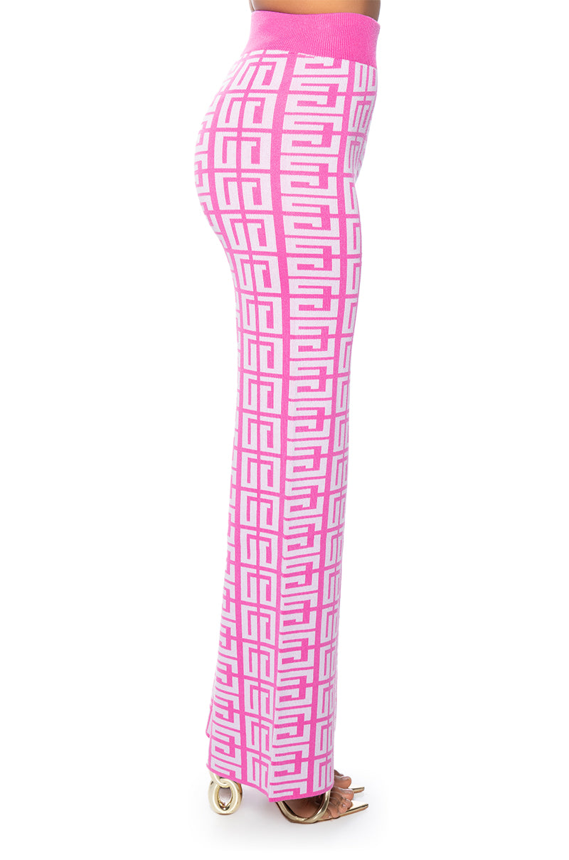 THERE SHE IS KNIT WIDE LEG HIGH WAIST PANT