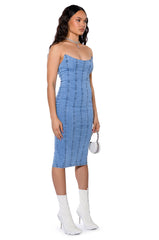 THOSE WHO GET IT DENIM MIDI DRESS