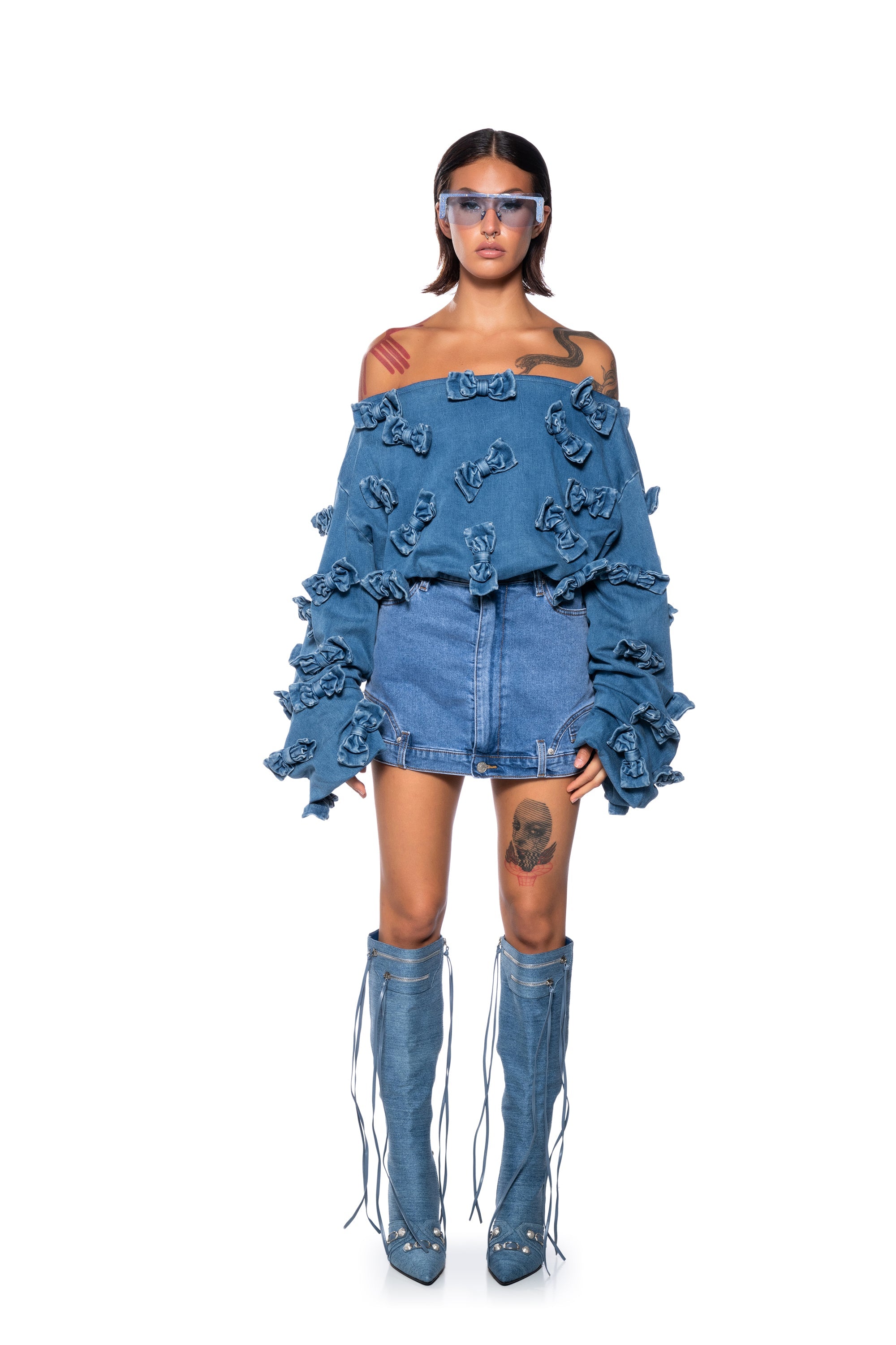 TIE ME UP OFF THE SHOULDER SWEATSHIRT