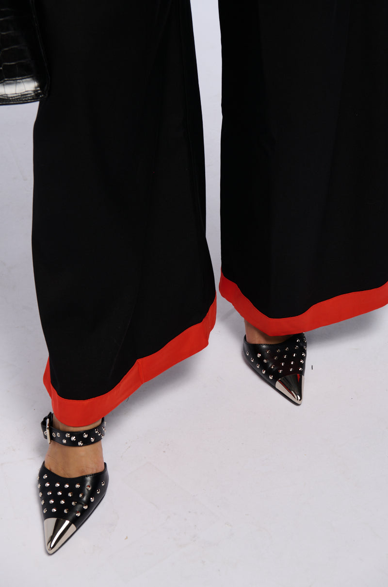 TONIGHT WE DANCE TROUSER IN BLACK RED