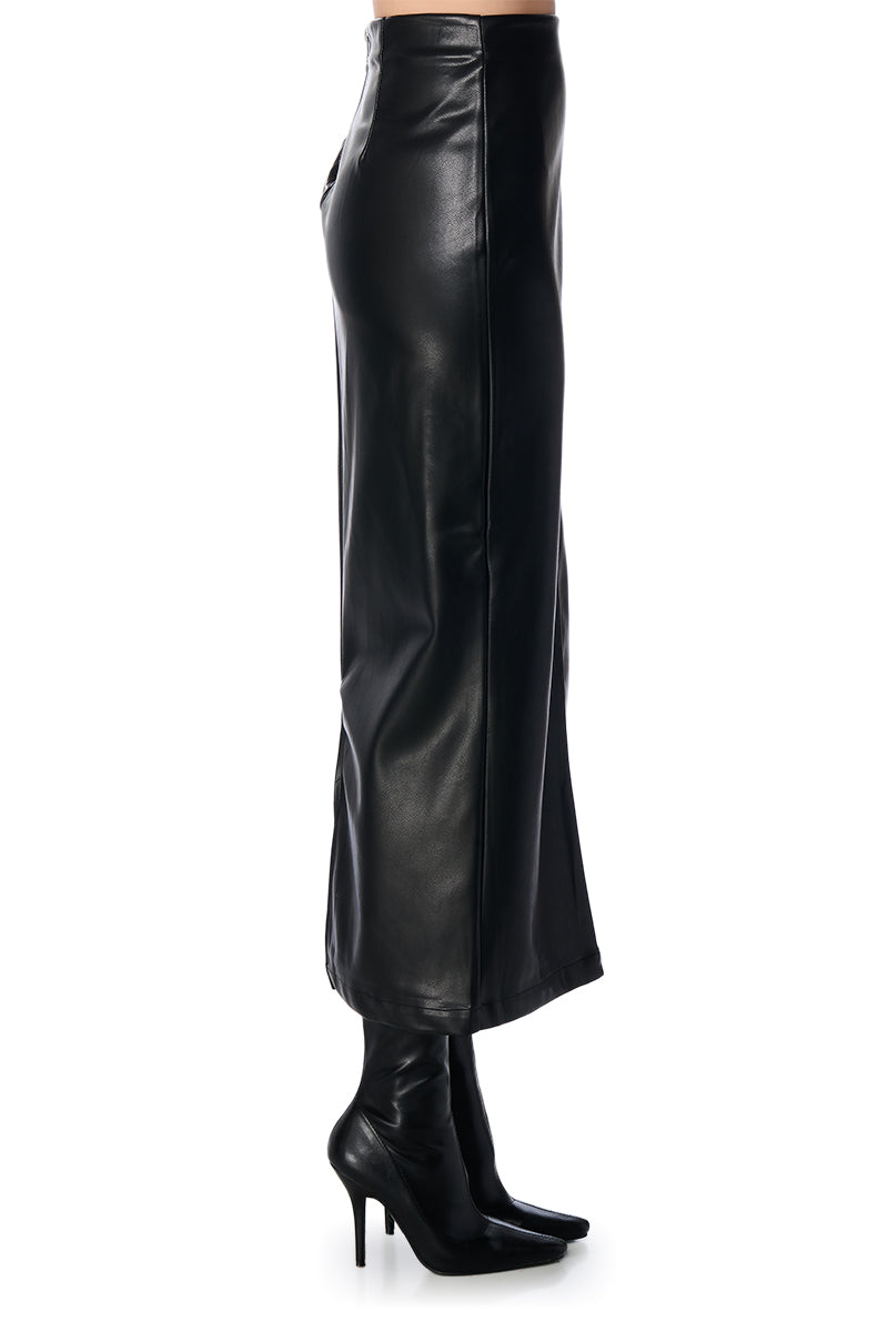 TOP TIER GIRL FAUX LEATHER MAXI SKIRT