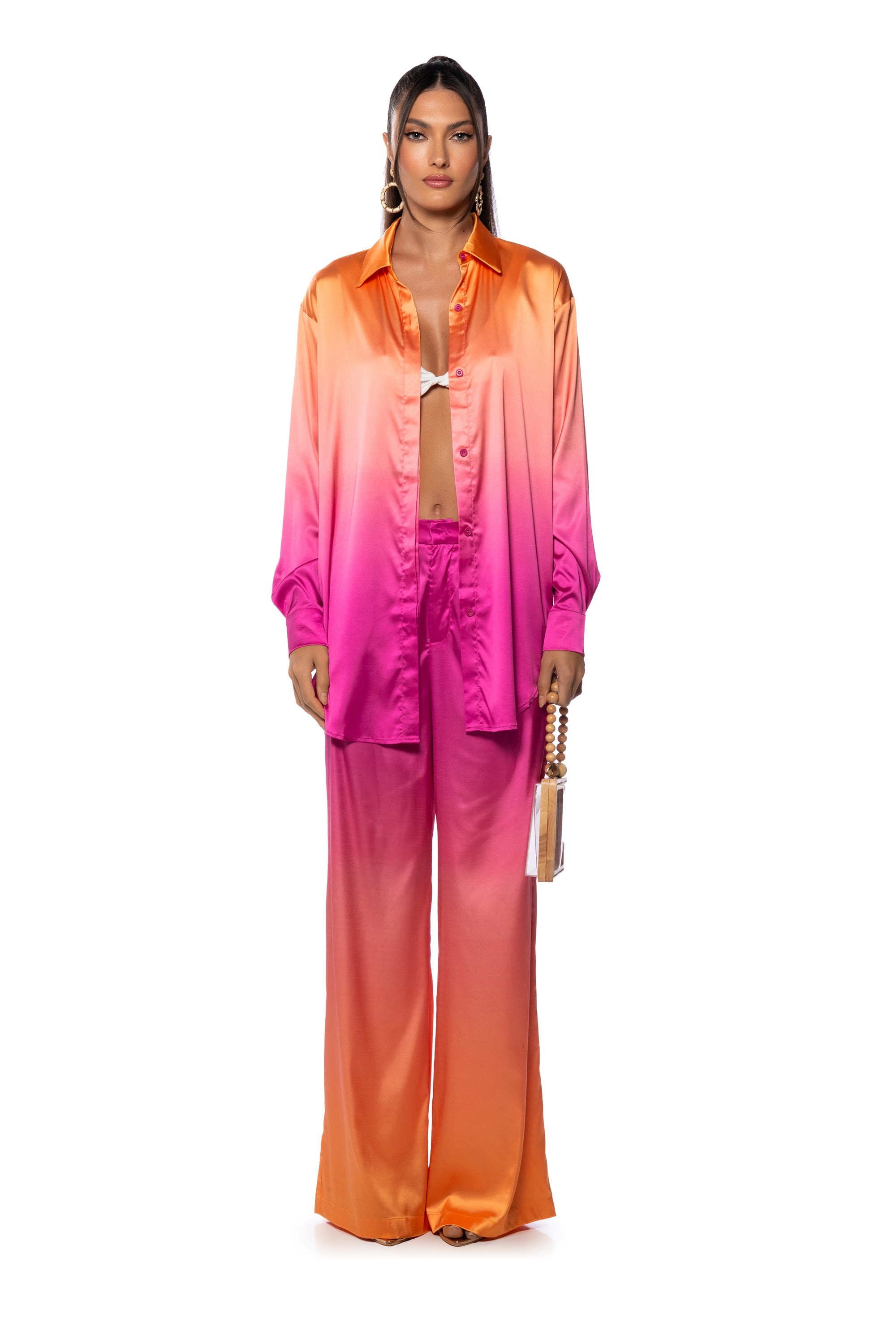 TROPICAL VACATION OMBRE STRAIGHT LEG TROUSERS