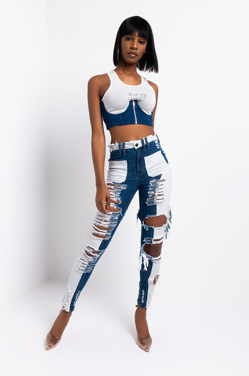 TRUST ME PU CROPPED CORSET