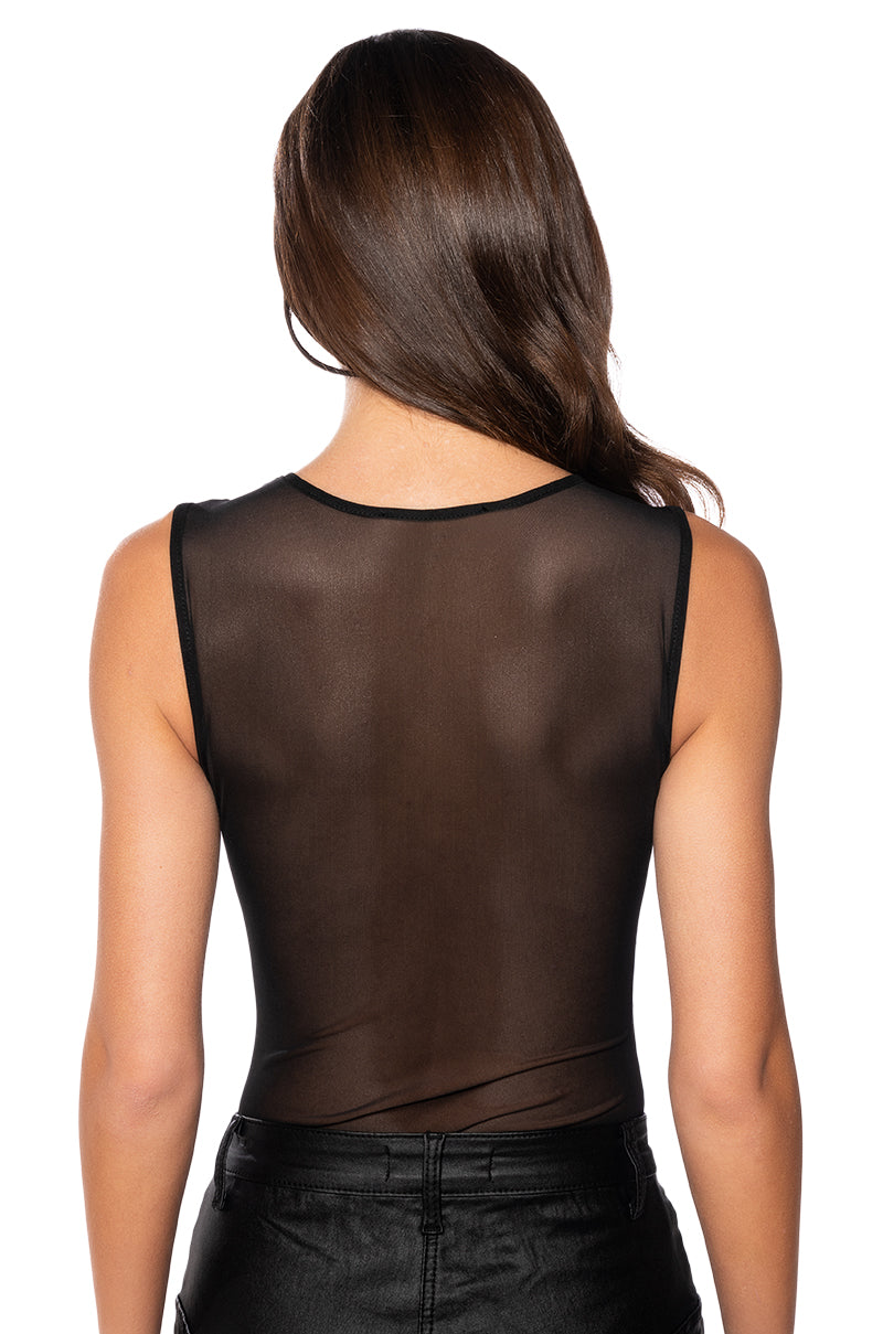 SEE ME CUT OUT MESH LONG SLEEVE BODYSUIT