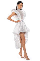 ULTIMATE STUNNA RUFFLE MINI DRESS