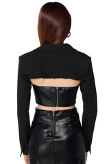 ULTRA CROP BLAZER BOLERO IN BLACK