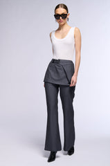 UNDERWATER FLARE PINSTRIPE SKIRT OVERLAY TROUSER