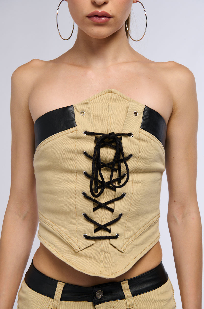 UPGRADE YOU LACE UP CORSET TOP