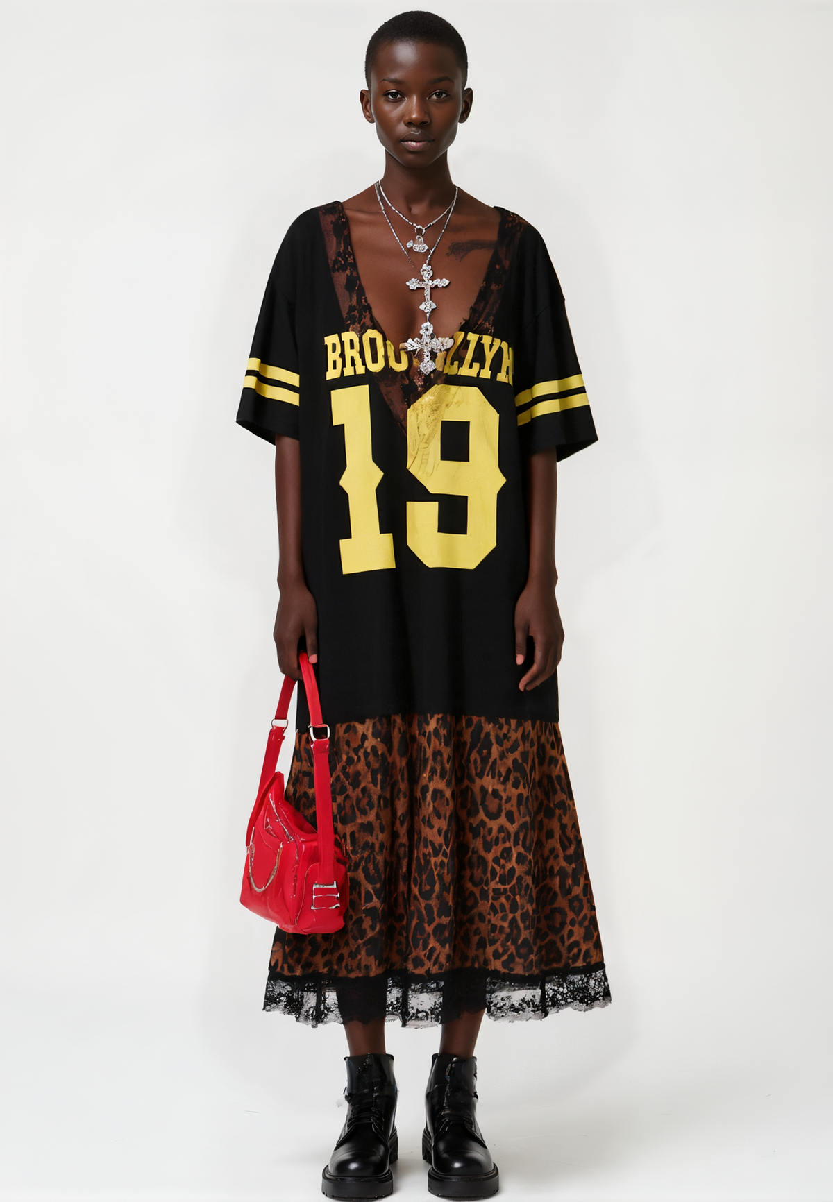 CITY GIRL LAYERED JERSEY MIDI DRESS