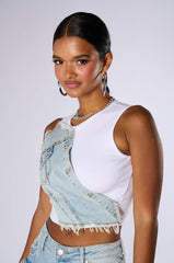 UPSIDE DOWN TANK WITH DENIM