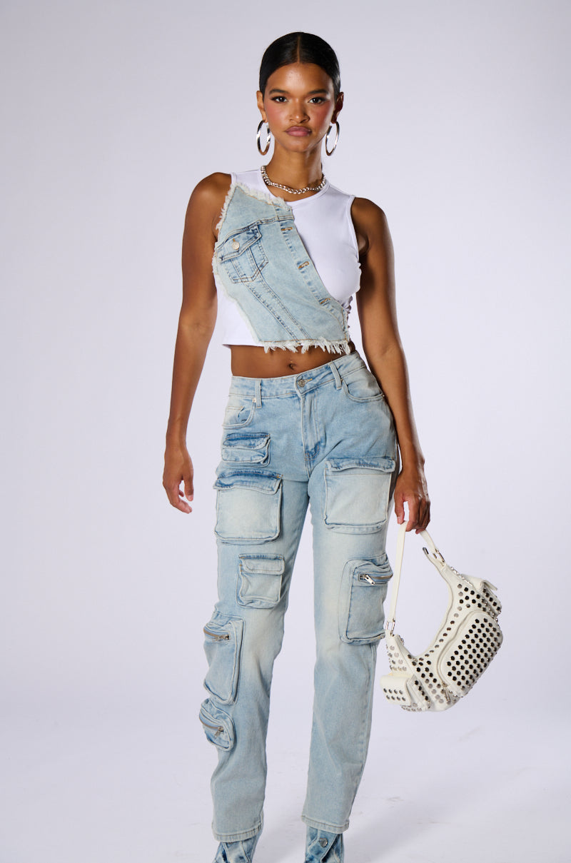 UPSIDE DOWN TANK WITH DENIM