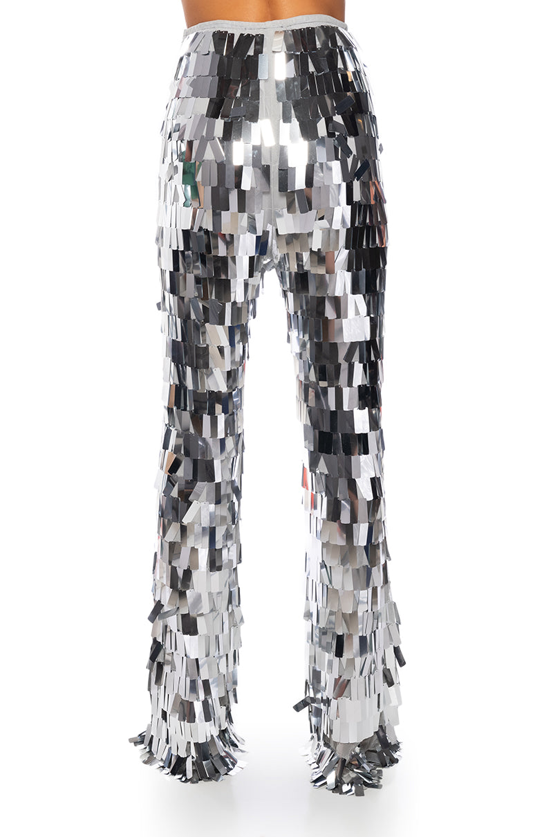 VAL STRETCH SEQUIN PANT IN SILVER