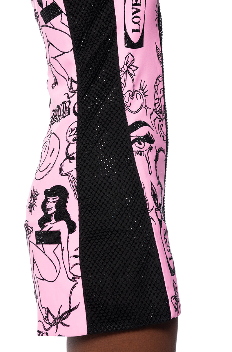 VALERIA EMBELLISHED MINI DRESS