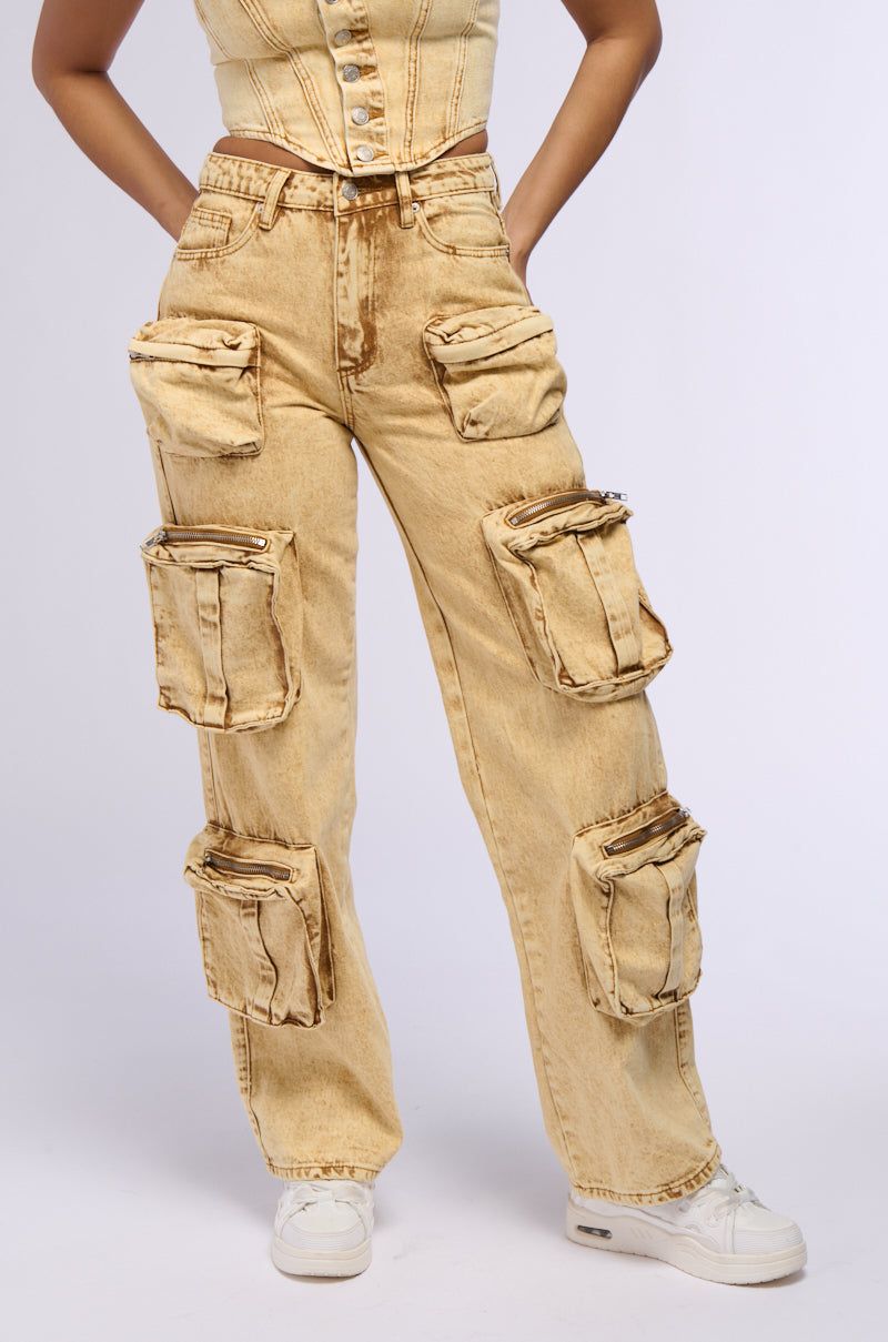 VALERIE MINERAL WASH CARGO PANT