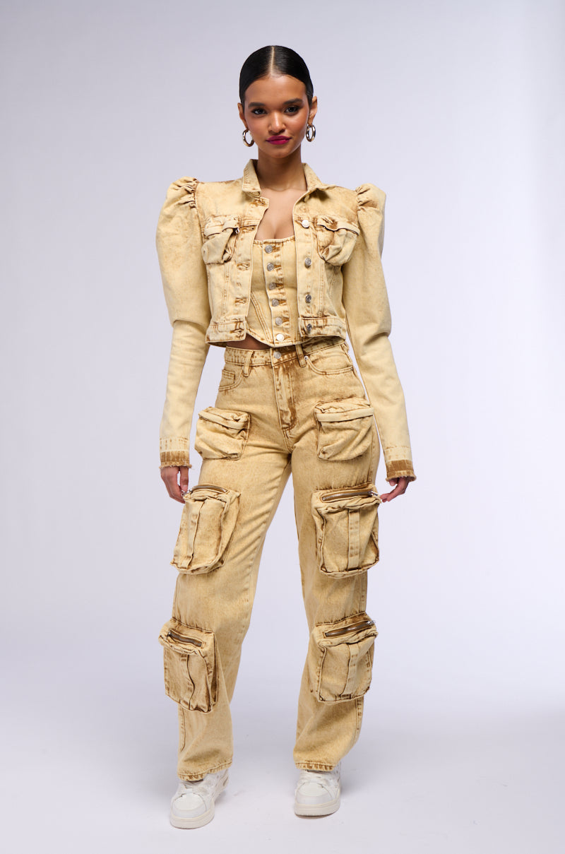 VALERIE MINERAL WASH CARGO PANT